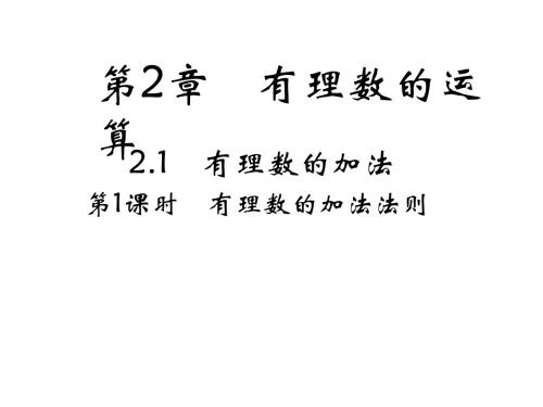 2019年秋浙教版七年级数学上册习题课件：2.1 有理数的加法   第1课时