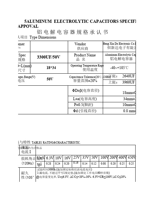 各种电解电容规格大全(直插)1