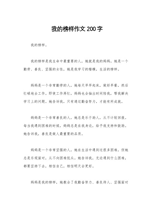 我的榜样作文200字