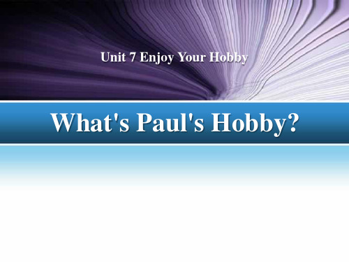 What's Paul's Hobby(1)