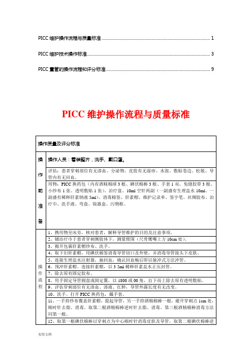 PICC标准操作及维护【精华合集】(1)