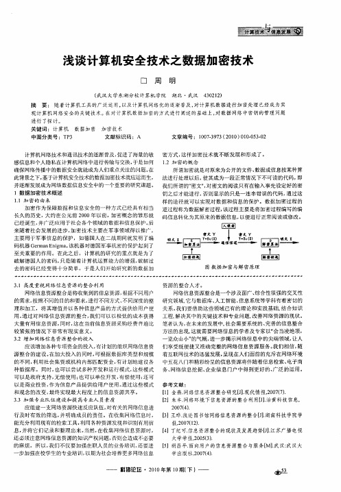 浅谈计算机安全技术之数据加密技术