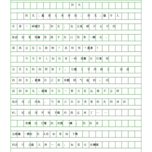 2018年陕西省中考作文阳光.docx