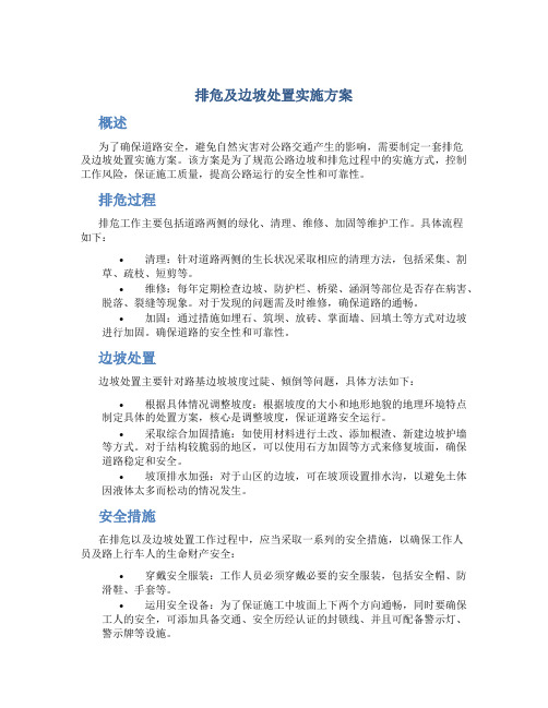 排危及边坡处置实施方案