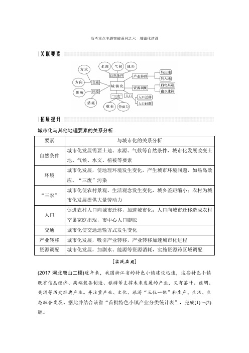 2018版地理创新设计《二轮专题复习》全国通用文档：高考重点主题突破系列之六含答案