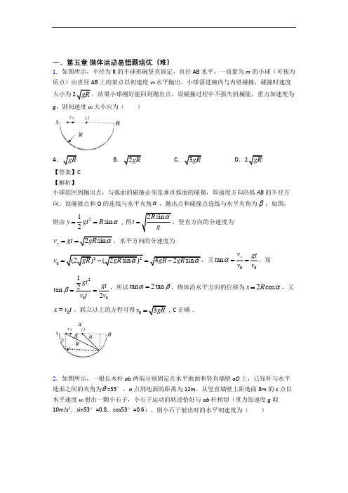 物理高一下册 抛体运动检测题(WORD版含答案)