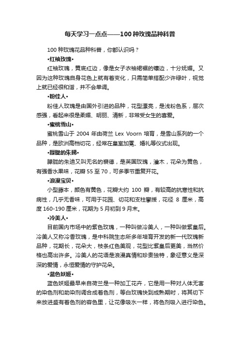 每天学习一点点——100种玫瑰品种科普