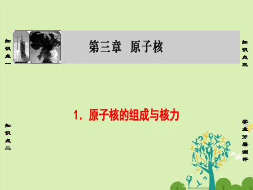 高中物理第3章原子核1原子核的组成与核力课件教科版选修3-5