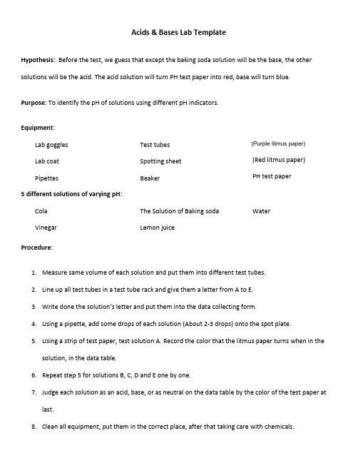 Science10 Lab Report Template