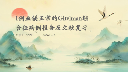 1例血镁正常的Gitelman综合征病例报告及文献复习介绍演示培训课件