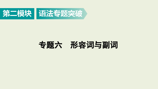 广东省英语中考专题复习 专题六 形容词与副词 课件
