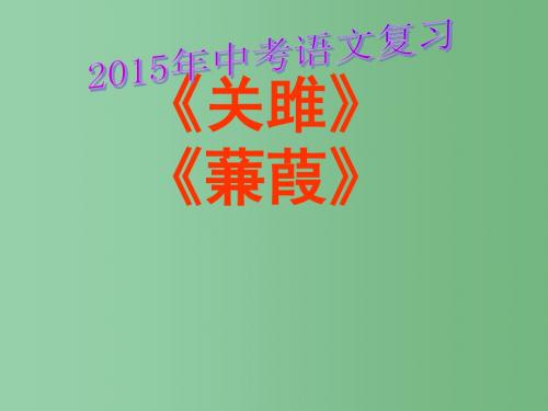 九年级语文下册 24《诗经》关雎 蒹葭课件 新人教版