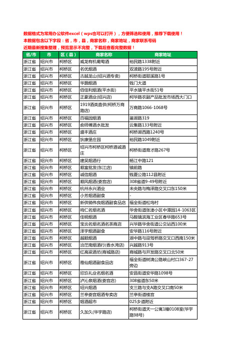 2020新版浙江省绍兴市柯桥区烟酒工商企业公司商家名录名单黄页联系电话号码地址大全599家