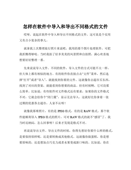 怎样在软件中导入和导出不同格式的文件