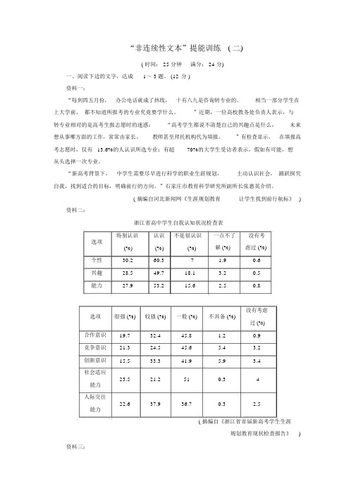 2020版高考语文第二板块“非连续性文本”提能训练(二)(含解析)