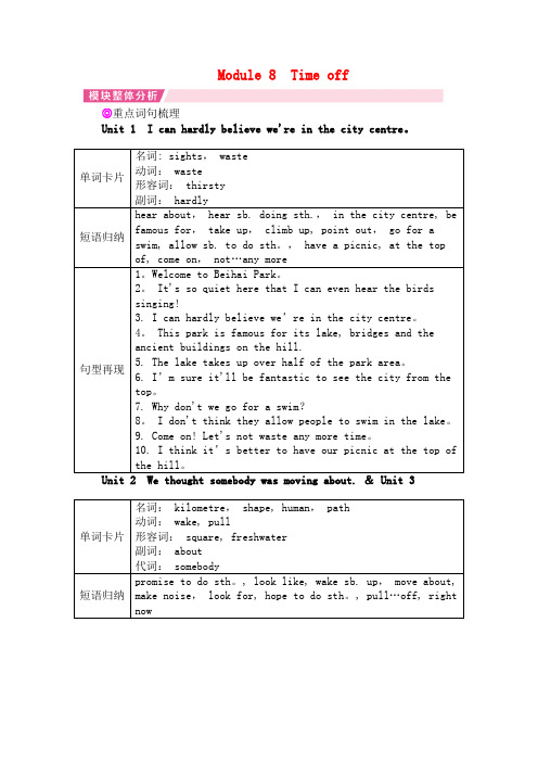 春八年级英语下册Module8Timeoff模块整体分析外研版(最新整理)