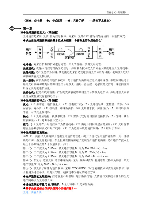 光纤通信复习最终整合版