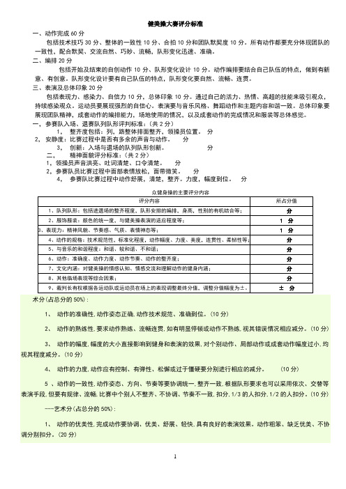 健美操大赛评分标准