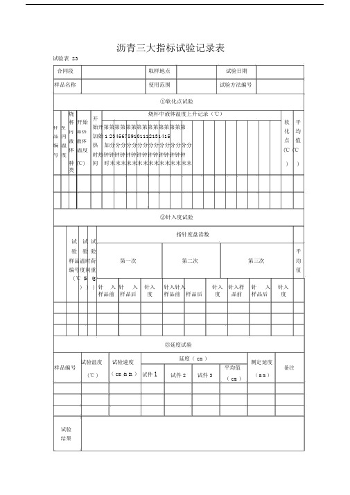 沥青三大指标试验记录表.doc