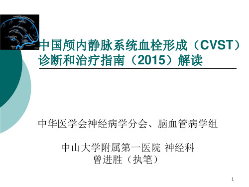 中国颅内静脉系统血栓形成(CVST)诊断和治疗指南(2015)解读