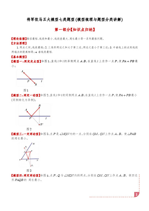 将军饮马五大模型七类题型(解析版)-初中数学