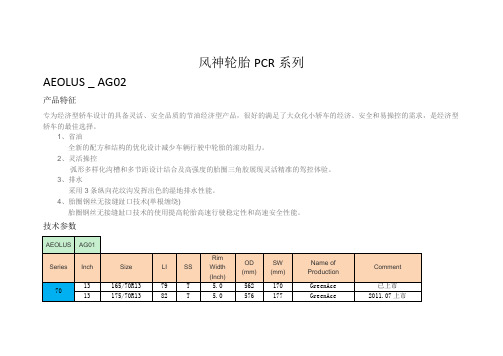 风神轮胎PCR系列