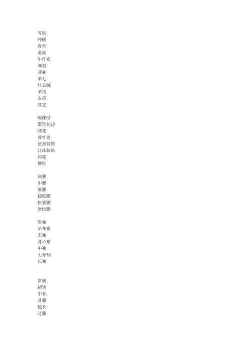 连衣裙关键词