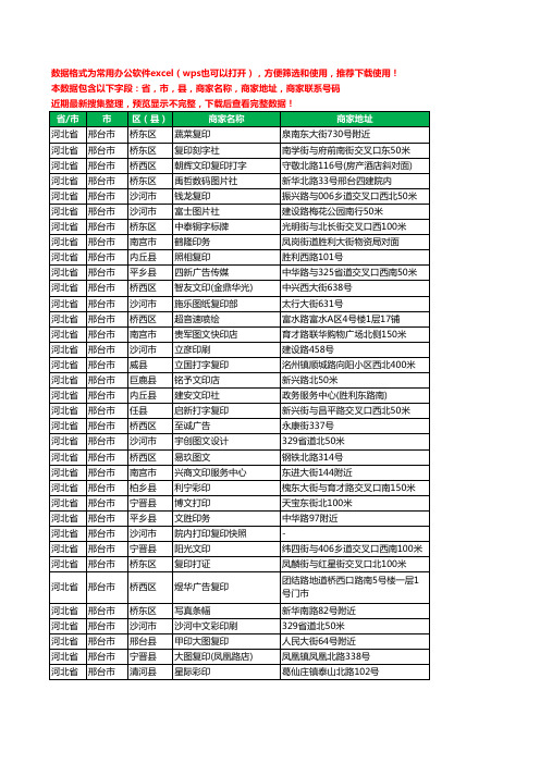 2020新版河北省邢台市复印工商企业公司商家名录名单黄页联系电话号码地址大全380家