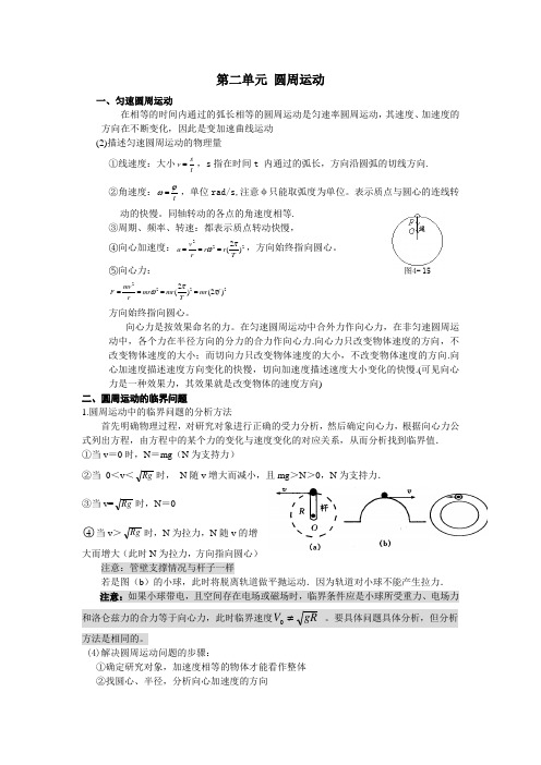 圆周运动复习知识要点