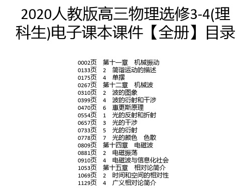 2020人教版高三物理选修3-4(理科生)电子课本课件【全册】