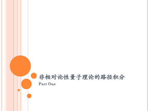 非相对论性量子理论中的路径积分 Part One