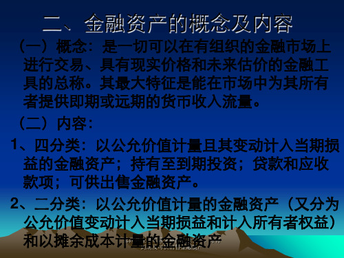 第四章金融工具交易性金融资产、持有到期及可供出售金融资产