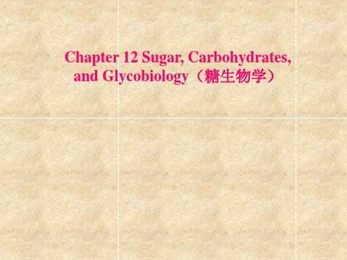 sugars, carbohydrates and glycobiology (Ch