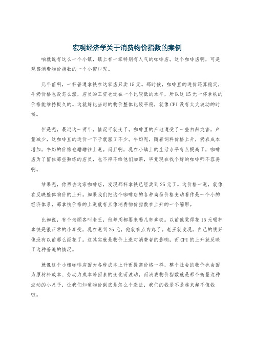 宏观经济学关于消费物价指数的案例