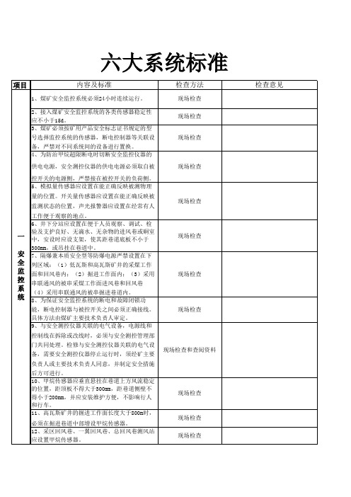 六大系统标准