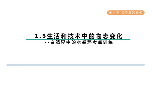 生活和技术中的物态变化自然界中的水循环考点训练北师大版物理八年级上册