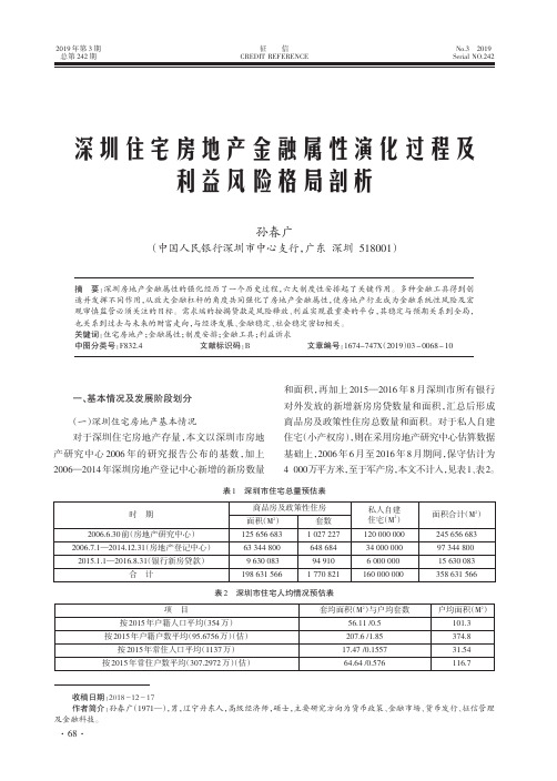 深圳住宅房地产金融属性演化过程及利益风险格局剖析