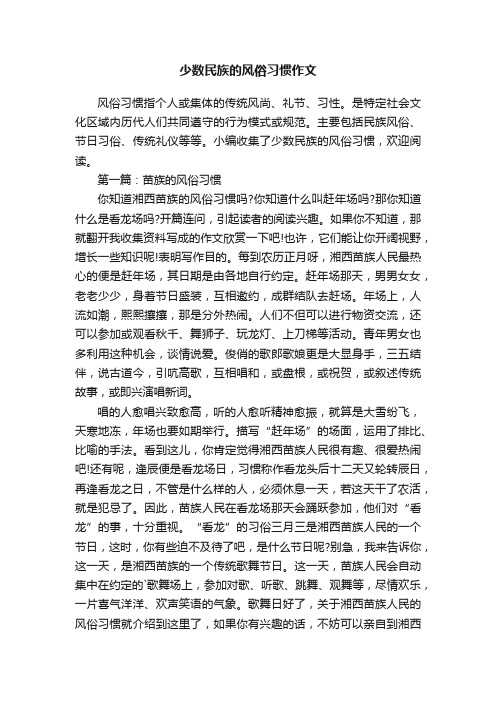 少数民族的风俗习惯作文