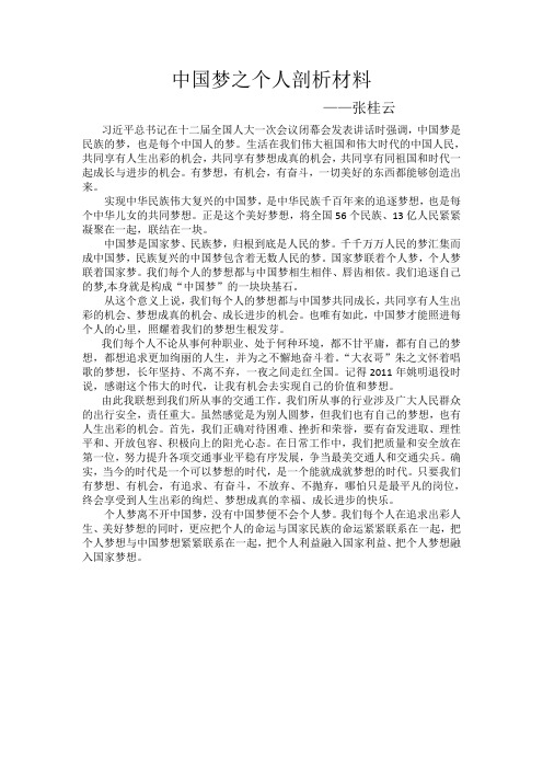 中国梦剖析张桂云