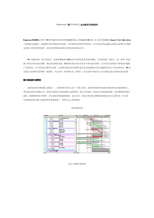 Primavera6(原P3 P3E-C)企业级项目管理软件