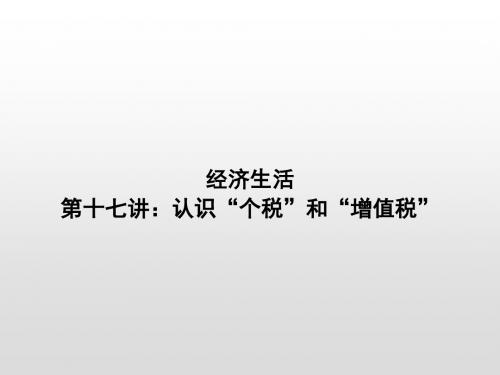 2020年高考政治名师课堂《经济生活》总复习精品课件：第十七 认识“个税”和“增值税”