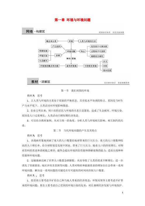 新高中地理第一章环境与环境问题章末整合新人教版选修