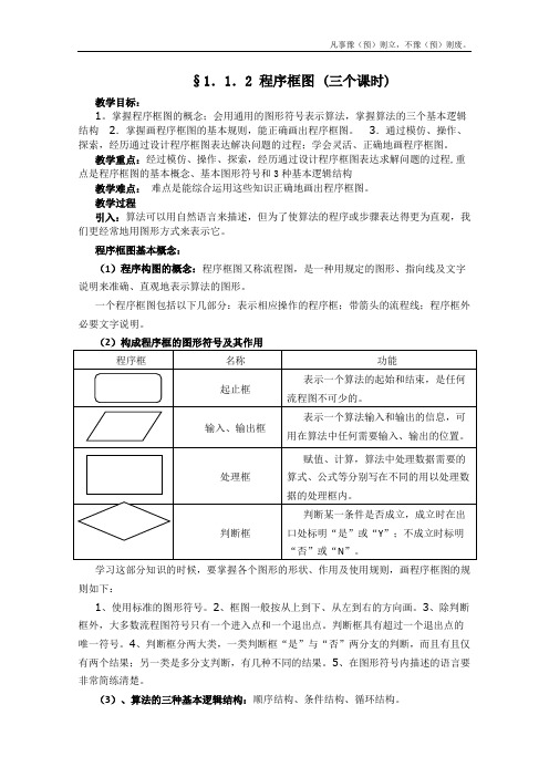 人教B版高中数学必修三B教案程序框图