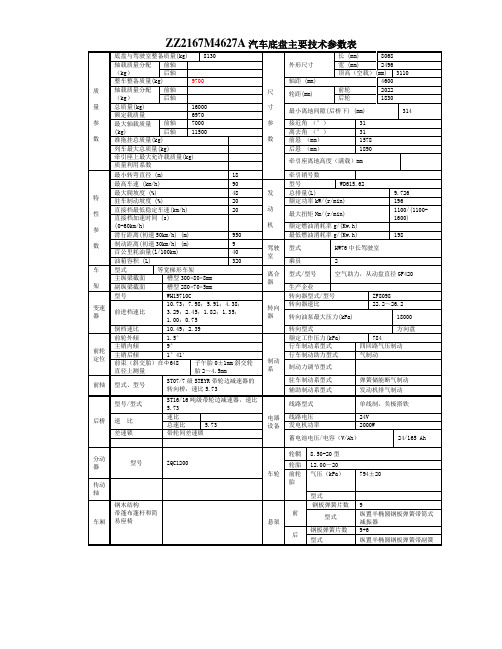 ZZ2167M4627A技术参数