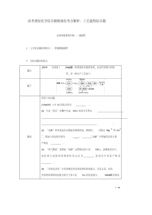 (最新)2016-2019五年高考化学工艺流程题汇编