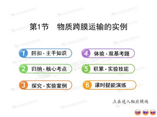 【江苏专用】2013版高中生物全程复习方略(人教版)配套课件：1.4.1物质跨膜运输的实例