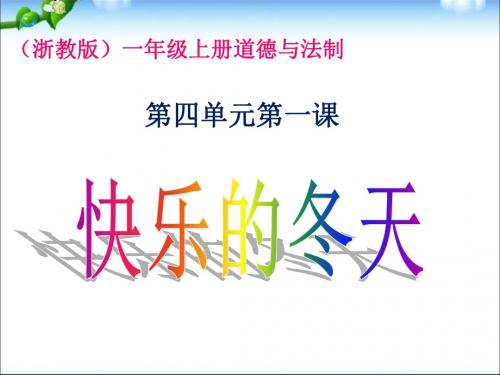 浙教版一年级上册道德与法治4.1《快乐的冬天》课件