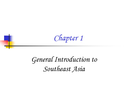 Chapter 1 General Introduction to Southeast Asia