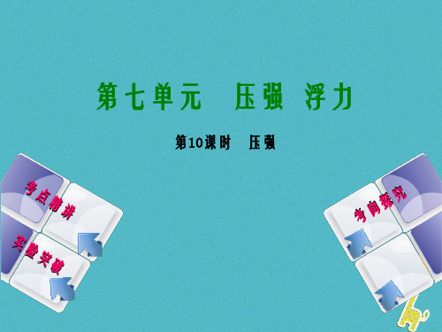 2018届中考物理复习第七单元压强浮力第10课时压强课件