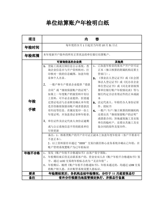 单位账户年检明白纸(2018-05-18)